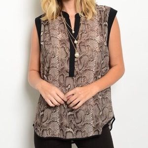 Ark & co snakeskin sleeveless blouse